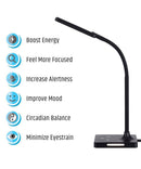 Brilli 21"H Charge Up Circadian LED Desk Lamp Black Finish with Touch Switch, Night Light on Base