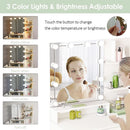 White Vanity Set With Lighted Mirror And Built In Power