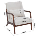 Mid-Century Modern Accent Chair, Arm Chair Living Room Chairs with Pillow Upholstered Reading Chair with Solid Wood Frame & Living Room Bedroom Balcony (beige)
