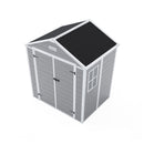 Campcraft 6*5ft resin storage shed, high quality pp material, strong structure, waterproof, rust and UV proof, large storage space, 12mm thick pp board, HD window lighting