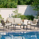 Metal Outdoor Patio Furniture Set 4 Piece With Cushions