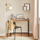 31.5 Inch Folding Computer Desk Space Saving Rustic Walnut