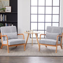 Mid-Century Modern Accent Chair, Arm Chair Living Room Chairs with Pillow Upholstered Reading Chair with Solid Wood Frame &  Living Room Bedroom Balcony (Antique Dark Grey)