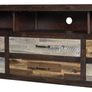 Retro Distressed Wooden TV Stand for TVs up to 65 Inches, Entertainment Center Media Console with 6 Drawers and 3 Shelves for Living room, Brown