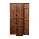 Kitchen pantry cabinet with multi-functional pull-out multi-tier storage shelf,Farmhouse Storage Cabinet with 4 Doors,Pantry Organizers for Kitchen,Dining Room