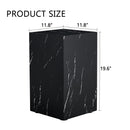 Rectangular Black Marble Texture MDF Coffee Table - Luxurious Design, 11.8*11.8*19.6 Inch, Perfect Living Room Accent