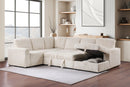 Devonshire Sleeper Sectional Sofa Storage Chaise Camel