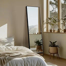 Full Length Floor Mirror 56x15 Inch Black Frame Stand
