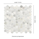 Arabescato Carrara Hexagon 11.1" x 11.5" Honed Marble Mesh-Mounted Mosaic Tile Hexagon- MSI Collection