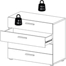 Oak Structure Four Drawer Chest With Silver Bar Handles