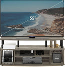 Large Entertainment Center for 55 Inch TV Oak and Black
