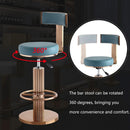 Blue Adjustable Height Counter Height Bar Stool With Backrest