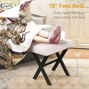 Linen Vanity Ottoman Foot Stool 16.9x12.9x18 Inches
