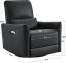 Power Recliner Chair USB Charging Lumbar Support Black