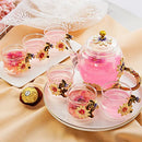 Daisy enamel pink crystal glass teapot set dining room drinkware