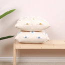 Daisy flora embroidered blue & white cushion cover living room decor