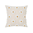 Daisy flora embroidered blue & white cushion cover living room decor