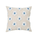 Daisy flora embroidered blue & white cushion cover living room decor