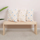 Daisy flora embroidered blue & white cushion cover living room decor