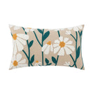 Daisy floral embroidered beige pillow cover bedroom decor