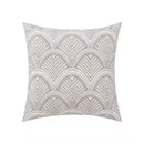 Daisy floral embroidered beige pillow cover bedroom decor