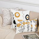 Daisy floral geometric embroidery pillowcase for living room decor
