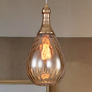 DecorBites™ Daisy - Industrial Black/Brass Teardrop Ceiling Light Industrial Clear/Amber/Grey Water Glass 1-Light Bedroom Pendant Lighting Fixture