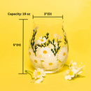 Daisy Painted Stemless Wine Glasses