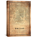 Dallas Vintage Map Canvas