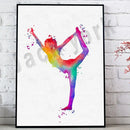 Dance king yoga print set of 6 rainbow watercolor posters bedroom art
