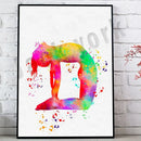 Dance king yoga print set of 6 rainbow watercolor posters bedroom art