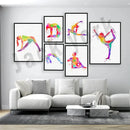 Dance king yoga print set of 6 rainbow watercolor posters bedroom art
