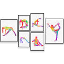 Dance king yoga print set of 6 rainbow watercolor posters bedroom art