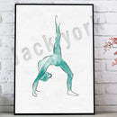 Dance king yoga print set of 6 rainbow watercolor posters bedroom art