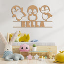 Dancing Baby Penguins w Name Sign