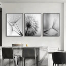 Dandelion Canvas Wall Art Black White