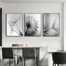 Dandelion Canvas Wall Art Black White