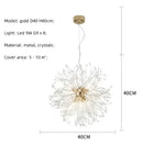 Dandelion gold & chrome chandelier dining room crystal pendant light
