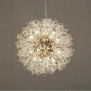 Dandelion gold & chrome chandelier dining room crystal pendant light