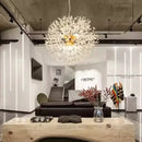 Dandelion gold & chrome chandelier dining room crystal pendant light