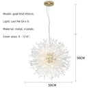Dandelion gold & chrome chandelier dining room crystal pendant light