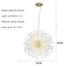 Dandelion gold & chrome chandelier dining room crystal pendant light
