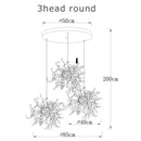 Dandelion gold & silver chrome leaf led chandelier dining room light