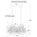 Dandelion gold & silver chrome leaf led chandelier dining room light