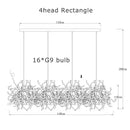 Dandelion gold & silver chrome leaf led chandelier dining room light