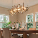 Dandelion gold & silver chrome leaf led chandelier dining room light