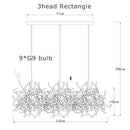 Dandelion gold & silver chrome leaf led chandelier dining room light