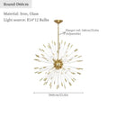 Dandelion golden ball starburst chandelier gold & white dining room
