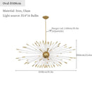 Dandelion golden ball starburst chandelier gold & white dining room