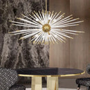 Dandelion golden ball starburst chandelier gold & white dining room